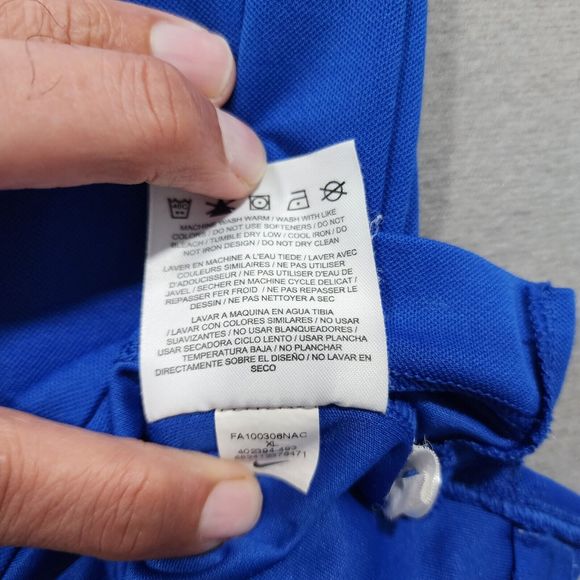 Nike Polo Shirt Mens XL Blue Solid NikeGolf Short Sleeve Athletic DRI-FIT - Picture 15 of 16